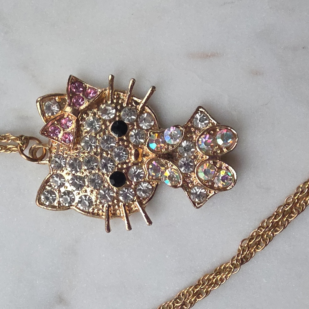 Hello Kitty Rhinestone Pendant Necklace